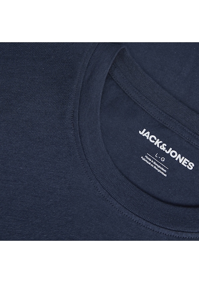 Jack & Jones Erkek Logo Detayli Bisiklet Yaka Tisört - Rush - 12298424 Lacivert