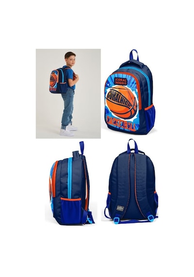 Coral High Lacivert Basketbol Desenli İlkokul Ve Ortaokul Sırt Çantası 14405