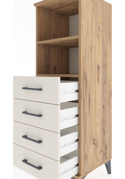 Hyperion Dolap 2 Raflı 4 Çekmeceli 44x44x134 Çam-aytaşı Çam