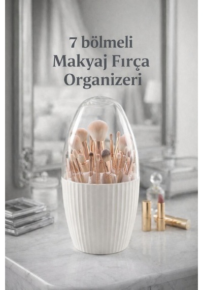 7 Bölmeli Makyaj Organizeri Kozmetik Banyo Düzenleyici Makyaj Fırçası Kutusu Diş Fırçası Organizer P Diğer