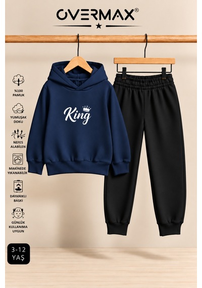 Overmax King Baskılı Çocuk Kapüşonlu Sweatshirt-eşofman Takımı 3-12 Yaş Lacivert Üst-siyah Alt - 921700280 Lacivert Üst-siyah Alt Overmax King Baskılı Çocuk Kapüşonlu Sweatshirt-eşofman Takımı 3-12 Yaş Lacivert Üst-siyah Alt - 921700280 Lacivert Üst-siyah Alt