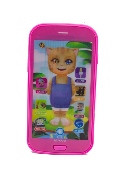 Oyuncak Cep Telefonu Kedili Pembe Işıklı Sesli Türkçe