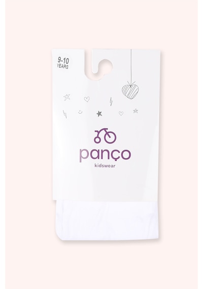 Panço Kız Çocuk Mikro Beyaz Külotlu Çorap