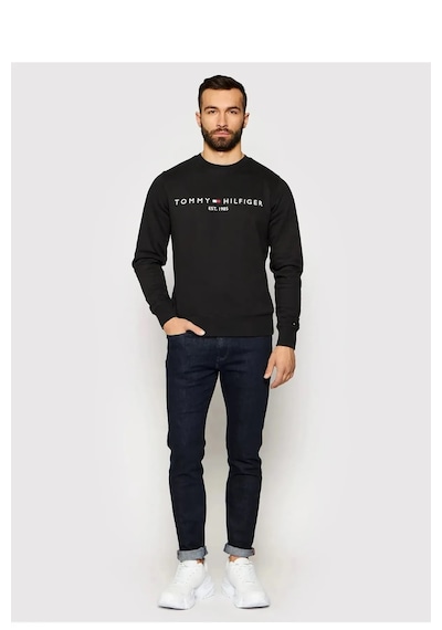 Tommy Hilfiger Sıfır Yaka Sweatshirt Siyah