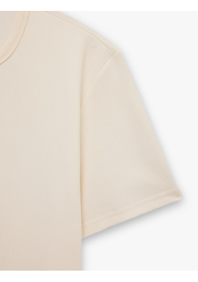 Koton Pamuklu Regular Fit Tok Kumaş Kısa Kollu Bisiklet Yaka Basic Tişört Beyaz 6sam10384mk