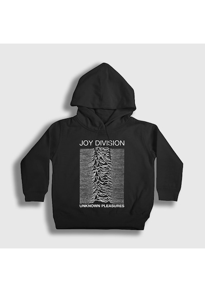 Presmono Unisex Çocuk Unknown Pleasures Joy Division Kapüşonlu Sweatshirt Siyah