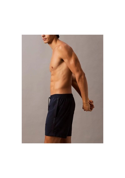 Calvin Klein Erkek Regular Fit Yanları Logo Şeritli Lacivert Deniz Şortu-16177