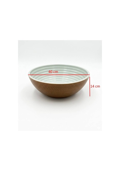 Ideal Standard - Desenli Motifli Tezgah Üstü Çanak Lavabo 40 Cm - Gwtcd040- Beyaz Kahverengi