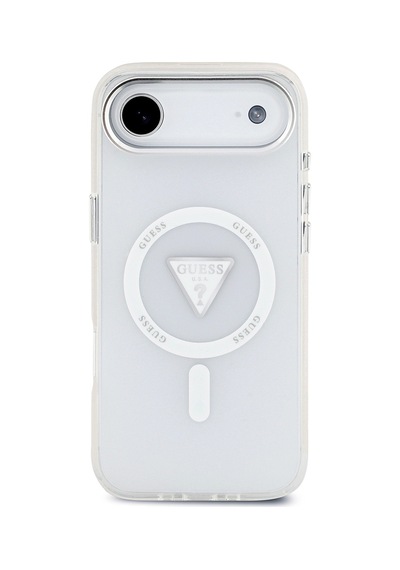 Apple Uyumlu iPhone 17 Air Kılıf Guess Lisanslı M-safeli Iml Baskılı Üçgen Logolu Metal Kamera Çerçeveli Şeffaf Şeffaf