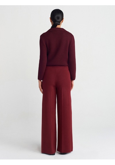 Dilvin 70167 Beli Lastikli Triko Pantolon Bordo M. Bordo