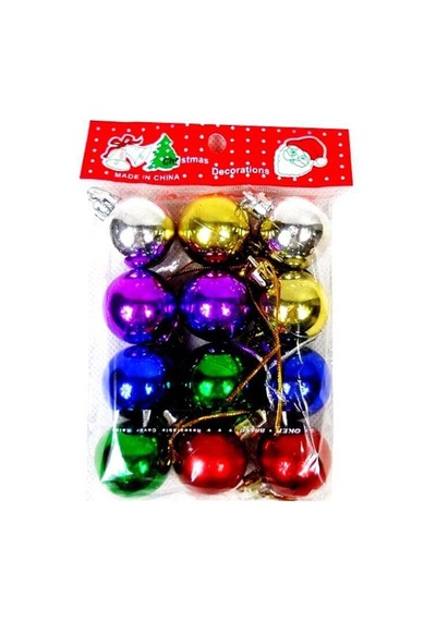 Yılbaşı Ağaç Süsü Cici Top. 3 Cm - 12 Adet