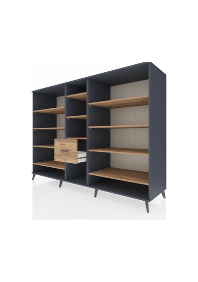Kronos Dolap 11 Raflı 3 Çekmeceli 220x59x163 Antrasit-çam Antrasit-çam Kronos Dolap 11 Raflı 3 Çekmeceli 220x59x163 Antrasit-çam Antrasit-çam