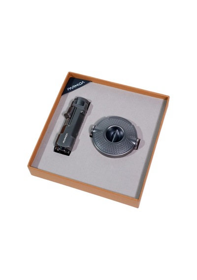 Parmida Çakmak Kesici İkili Gunmetal Puro Seti - Tr9260