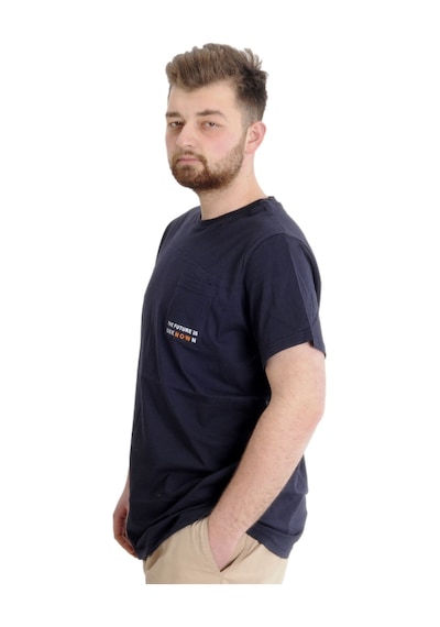 Mode Xl Büyük Beden Erkek T-shirt Future 23200 Lacivert Lacivert