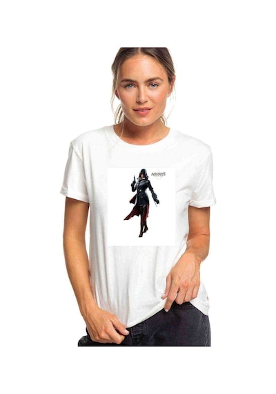 Assassins Creed Unity Elise Baskılı Beyaz Kadın Tshirt