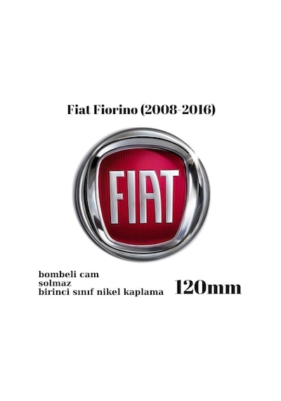 Fiat Fiorino 2008 - 2016 Uyumlu Panjur Arması Nikel Logo 12cm Kırmızı Zum 12 Cm