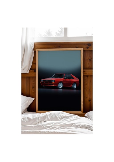Saturn Audi Sport Quattro Araba Çerçeveli Tablo Erkek Odası Ve Garaj Dekoru Classic Car Collection