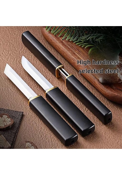 Valkyrie 2 Li Japon Tanto Şef Bıçağı Seti Paslanmaz Çelik, Kılıflı, Ultra Keskin Kamp & Mutfak Bıçak Seti Siyah Siyah