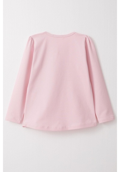 Breeze Kız Bebek Uzun Kollu Tişört Sevimli Ceylancık Baskılı 9 Ay-3 Yaş, Pembe-pembe Pembe