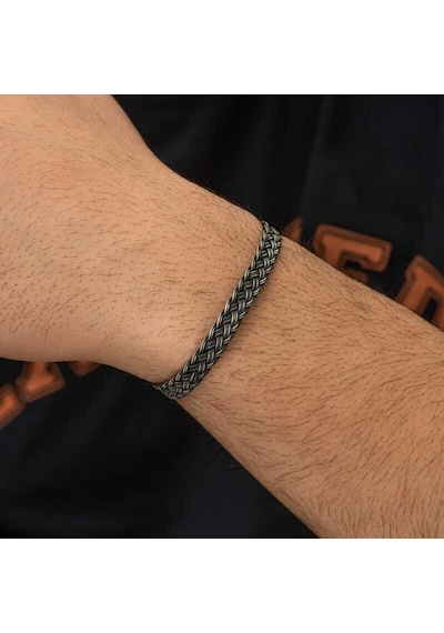 Stillove Gümüş Kazaziye Örgü Bileklik T7186 Gümüş