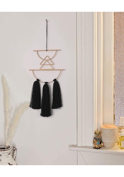 Boho Duvar Dekoru Siyah Makrome Duvar Asılı Metal Sanat Sevimli Ev Oturma Odası Yatak Odası İçin Küçük Dekor 12 Diğer