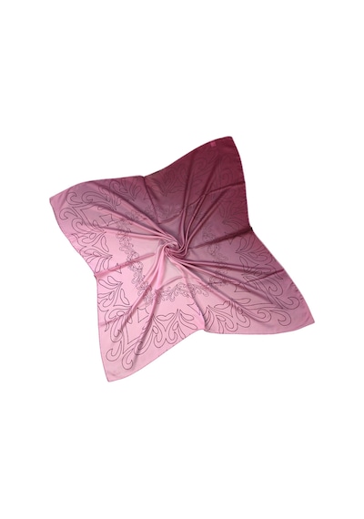 Mim Eşarp Valino Degrade Desenli Şifon Eşarp 90x90 Cm Açık Pembe