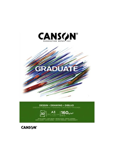 Canson Graduate Drawing White Çizim Blok 30 Sayfa A3 160gr
