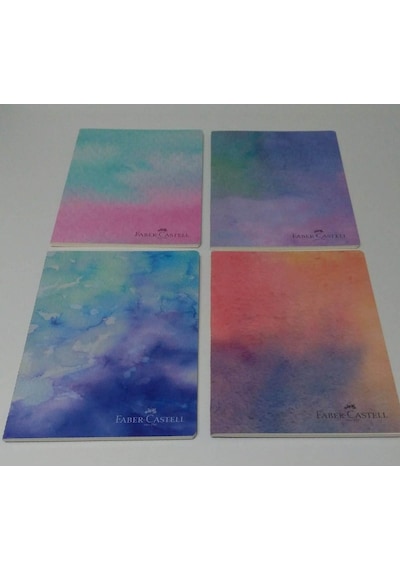 Karton Kapak Dik A5 Watercolors 4'lü Çizgisiz Defter Watercolors