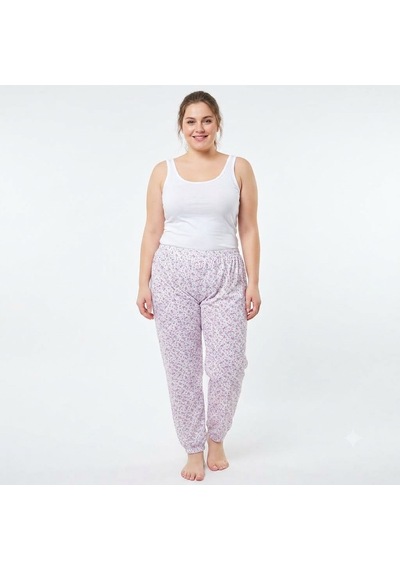 3 Adet Es Eyüp Selda Yazlık Büyük Beden Lastikli Anne Pijama Altı Çok Renkli