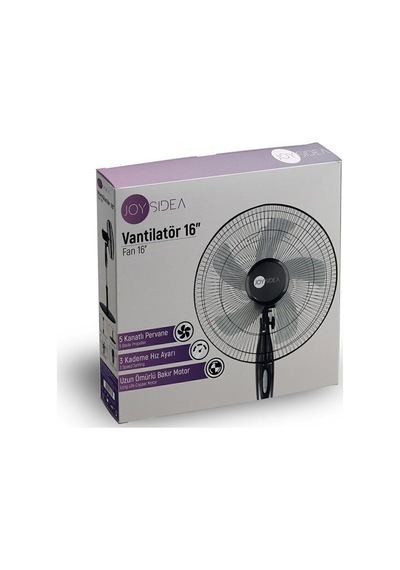 Joysidea 16 Inç Ayaklı Vantilatör Fn-100 Siyah Siyah16 Siyah