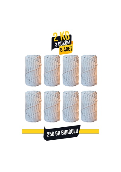 2 Kg 3 Mm 3 Büküm Burgulu Makrome İpi