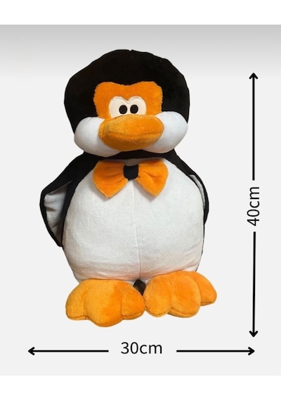 Penguen Peluş 40 Cm Sevimli Ve Konforlu Uyku Yastığı Ve Sarılma Arkadaşı Dekoratif Oyuncak Çok Renkli