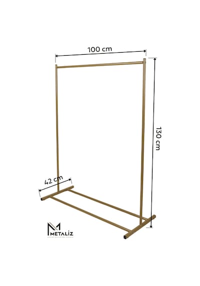Gold Metal Konfeksiyon Askısı - Minimalist Elbise Askılığı - Butik Tipi Askı Altın