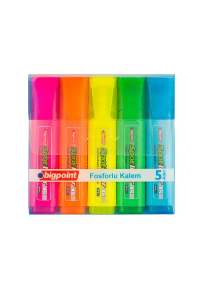 Fosforlu Kalem 5'li Set Renkli