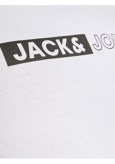 Jack & Jones Jack Jones Yazılı Erkek Büyük Beden Tişört 12243630 Beyaz