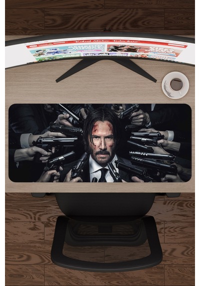 John Wick V2 70x30 Xl Gaming Kauçuk Kaymaz Taban Mouse Pad Fare Altlığı