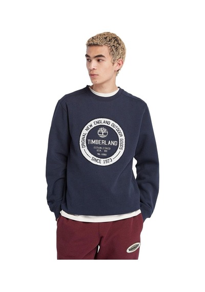 Timberland Ls Elevated Brand Carrier Crew Erkek Sweatshirt-153 Mavi