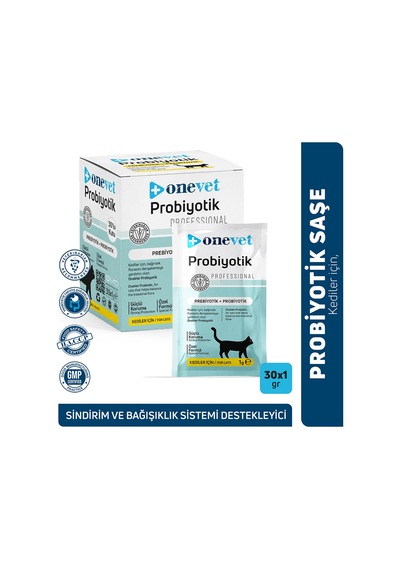 Onevet Probiyotik Şase Kediler Için Sindirmeye Yardımcı Takviye Vitamini 30 Adet 1 Gr