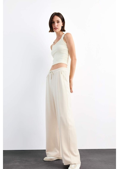 Defacto Relax Fit Beli Lastikli Düz Paça Modal Pantolon G1086ax25smbg286 Bej
