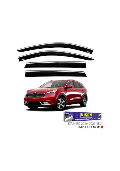 Replax Kia Niro 2016-2021 Kromlu Cam Rüzgarlığı 4lü