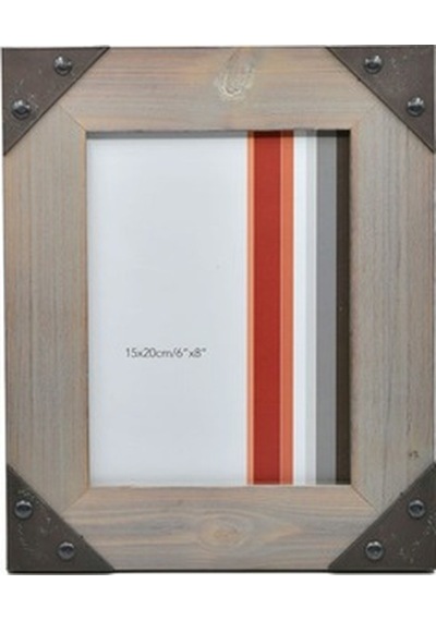 15X20Cm Metal Kenarlıklı Ahşap Fotoğraf Çerçevesi / Acr-Sf6561K