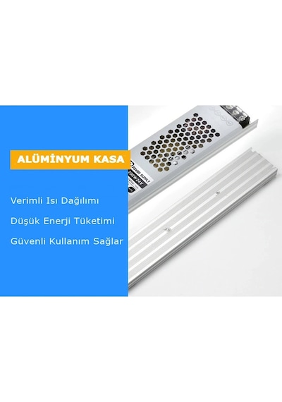 150w 12,5a Ultra Slim Şerit Led Trafosu 12,5 A