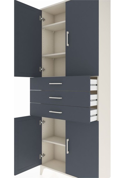 Arges Dolap 4 Raflı 3 Çekmeceli 4 Kapaklı 88x30x221 Aytaşı-an... Aytaşı