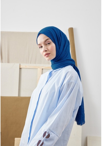 Bambu Kraş Şal Tesettür Giyim, Yüksek Kalite, Hafif, Rahat, Şık, Premium, Lux, Shawl, Scarf Koyu Mavi