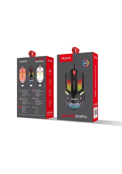 Yılıma Qs-103 Renkli Rgb Işıklı Bal Petek Desenli Kablolu Oyun Mouse