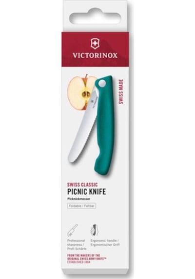 Victorinox Swiss Classic 11 cm Tırtıklı Piknik Bıçağı  Yeşil