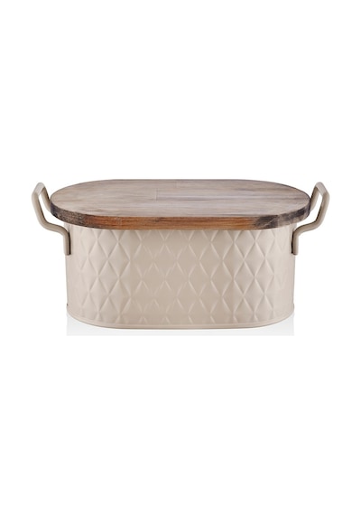 The Mia Prizma Ekmek Saklama Kabı Karamel 40x22x18 Cm Krem