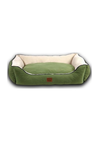 Lucy Köpek Yatağı 40 55 18 Cm Yeşil Ekru - Yüksek Kaliteli Pet Yatağı, Konforlu Minderli, Yıkanabilir, Day