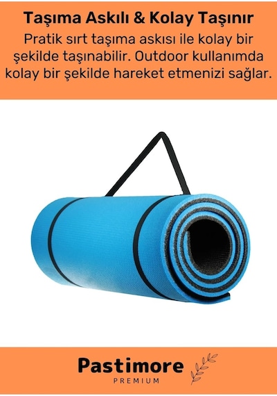 Enenstyle Taşıma Askılı Konfor Modeli Çift Taraflı Kaymaz Yoga Meditasyon Minderi Mavi Mat Çok Renkli