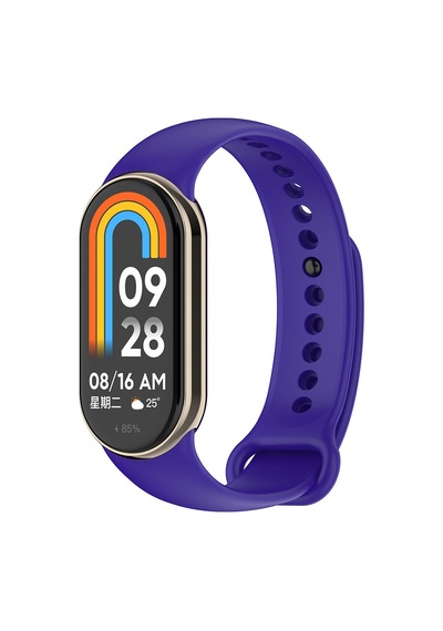 Xemu Xiaomi Mi Band 8 Serisi Klasik Kordon Silikon Strap Kayış-mor
